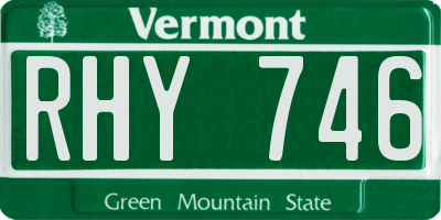 VT license plate RHY746