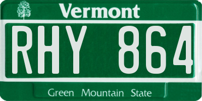 VT license plate RHY864