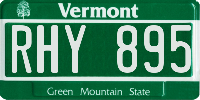 VT license plate RHY895