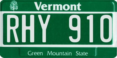 VT license plate RHY910