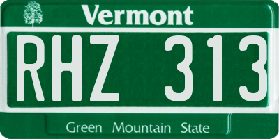 VT license plate RHZ313