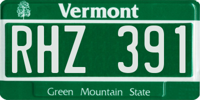 VT license plate RHZ391
