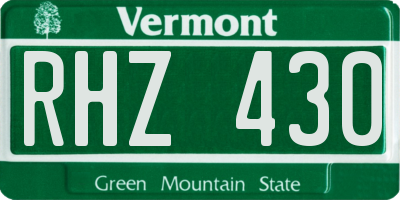 VT license plate RHZ430
