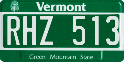 VT license plate RHZ513