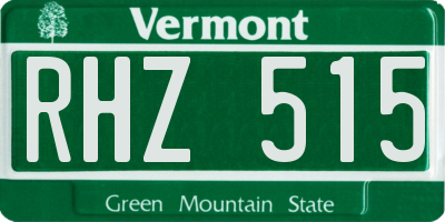 VT license plate RHZ515