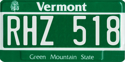 VT license plate RHZ518