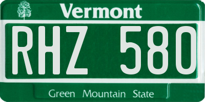 VT license plate RHZ580