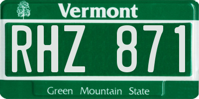 VT license plate RHZ871