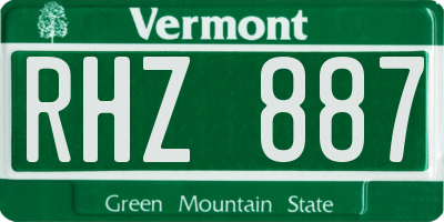 VT license plate RHZ887