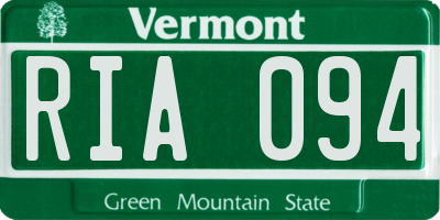 VT license plate RIA094