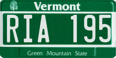 VT license plate RIA195