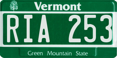 VT license plate RIA253