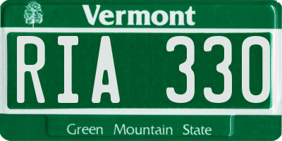 VT license plate RIA330