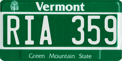 VT license plate RIA359