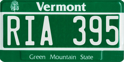 VT license plate RIA395
