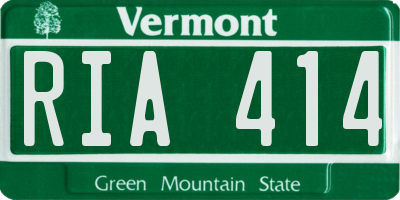 VT license plate RIA414