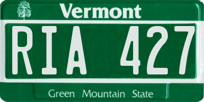 VT license plate RIA427
