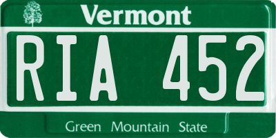 VT license plate RIA452