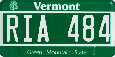 VT license plate RIA484