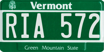 VT license plate RIA572