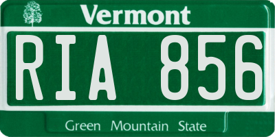 VT license plate RIA856