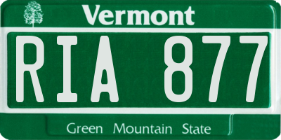 VT license plate RIA877
