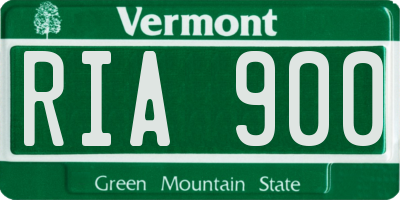 VT license plate RIA900