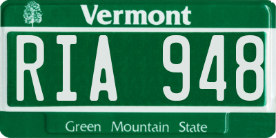 VT license plate RIA948