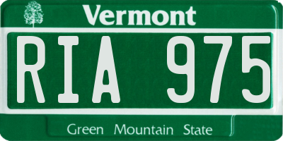 VT license plate RIA975