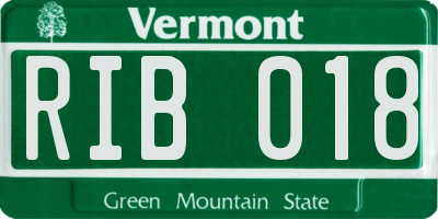 VT license plate RIB018
