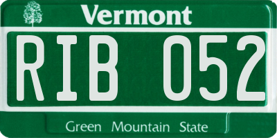 VT license plate RIB052