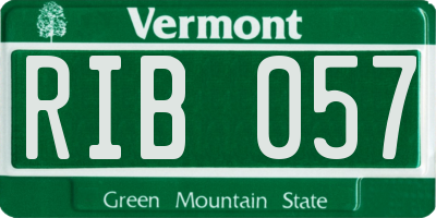 VT license plate RIB057