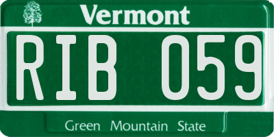 VT license plate RIB059