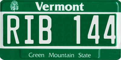 VT license plate RIB144