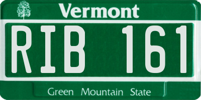 VT license plate RIB161