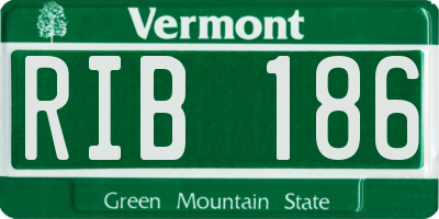 VT license plate RIB186