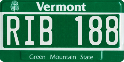 VT license plate RIB188