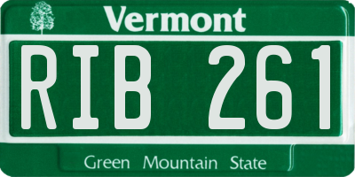 VT license plate RIB261