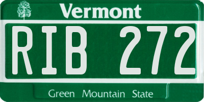 VT license plate RIB272