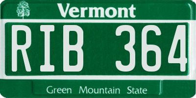 VT license plate RIB364