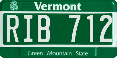 VT license plate RIB712