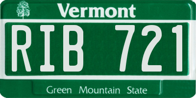 VT license plate RIB721