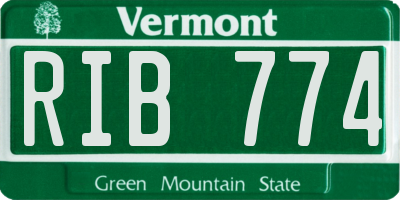 VT license plate RIB774