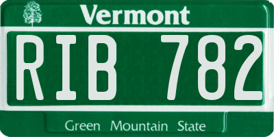 VT license plate RIB782