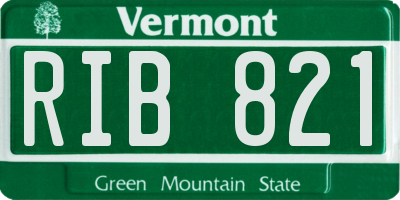 VT license plate RIB821