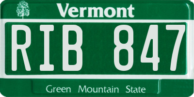 VT license plate RIB847