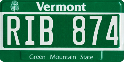 VT license plate RIB874