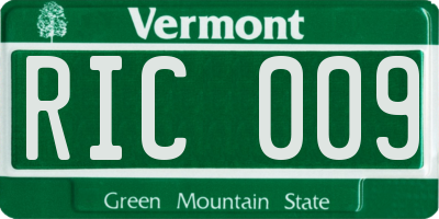 VT license plate RIC009