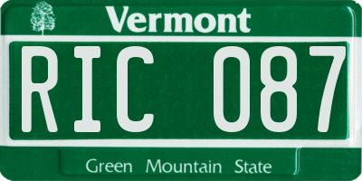 VT license plate RIC087