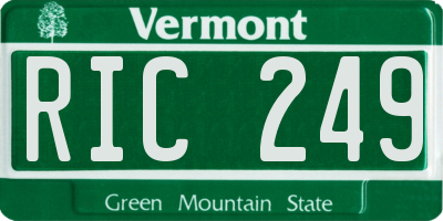 VT license plate RIC249